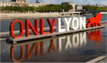 The ONLYLYON letters by the water in Lyon