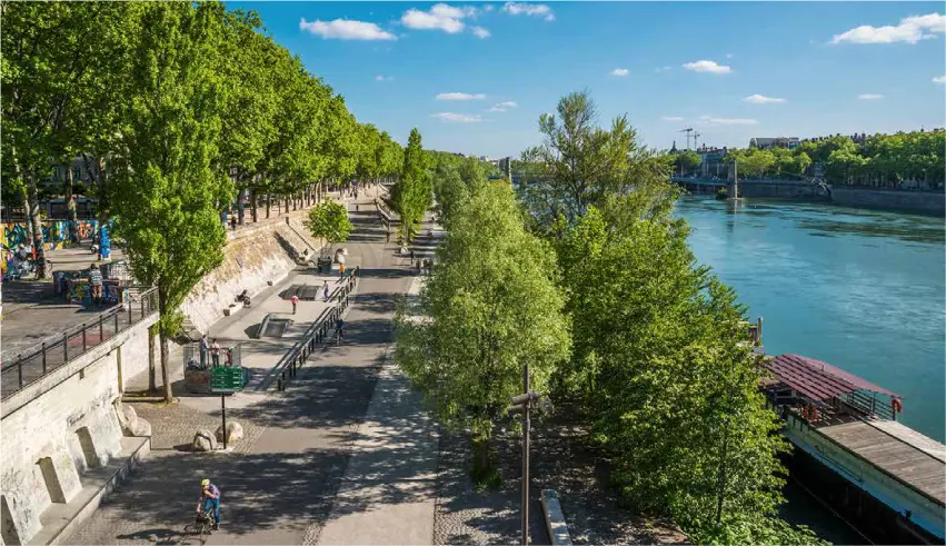 The banks of the Rhône in Lyon